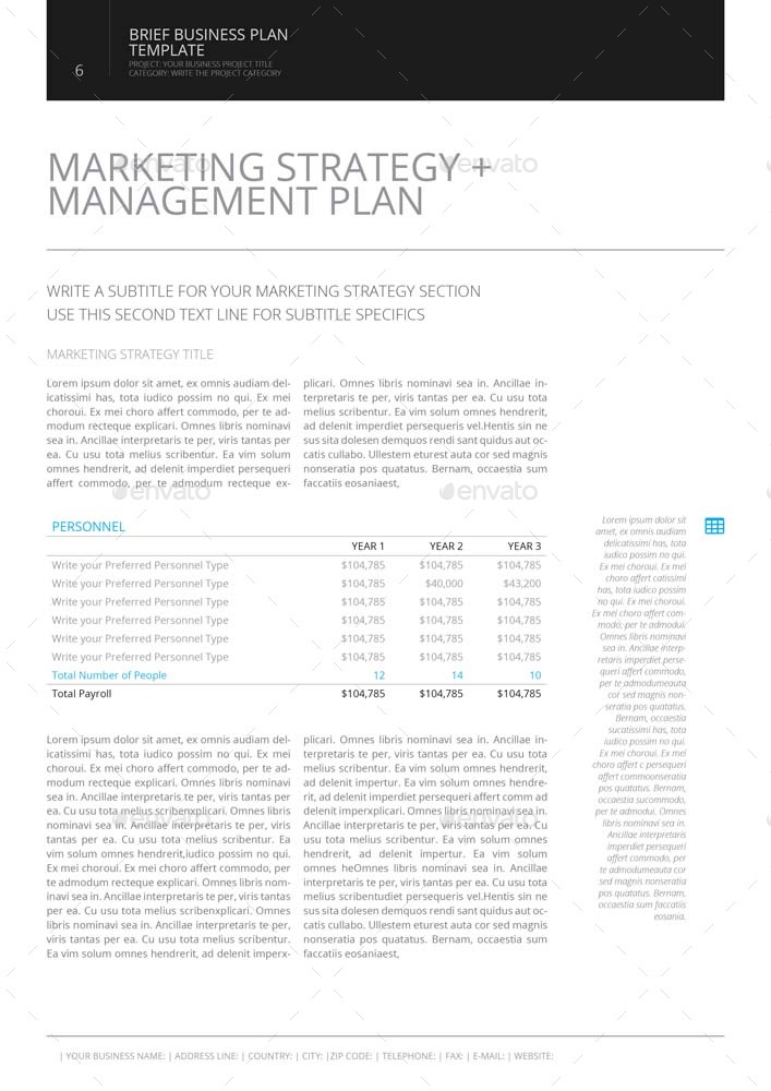 Brief Business Plan Template by Keboto GraphicRiver